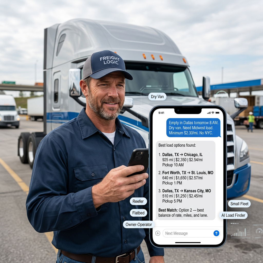 Autonomatex AI Load Finder for truck drivers